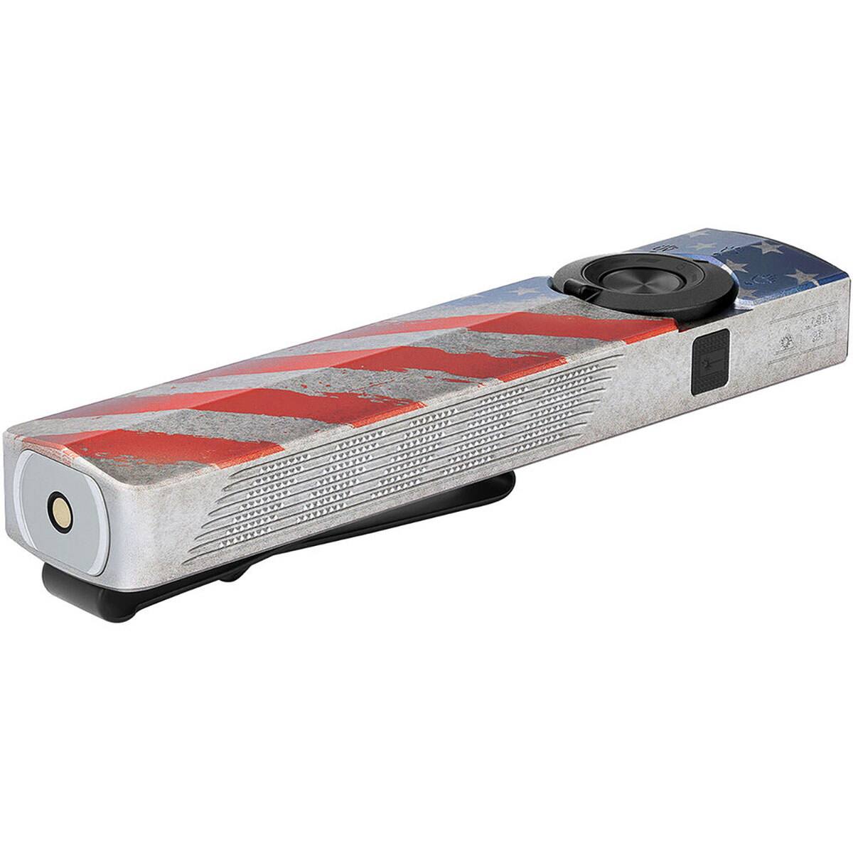 Alt View 5. OLIGHT - Olight ArkPro 4-in-1 Rechargeable EDC Cool White Multifunctional LED Flashlight, Stars and Stripes Edition.
