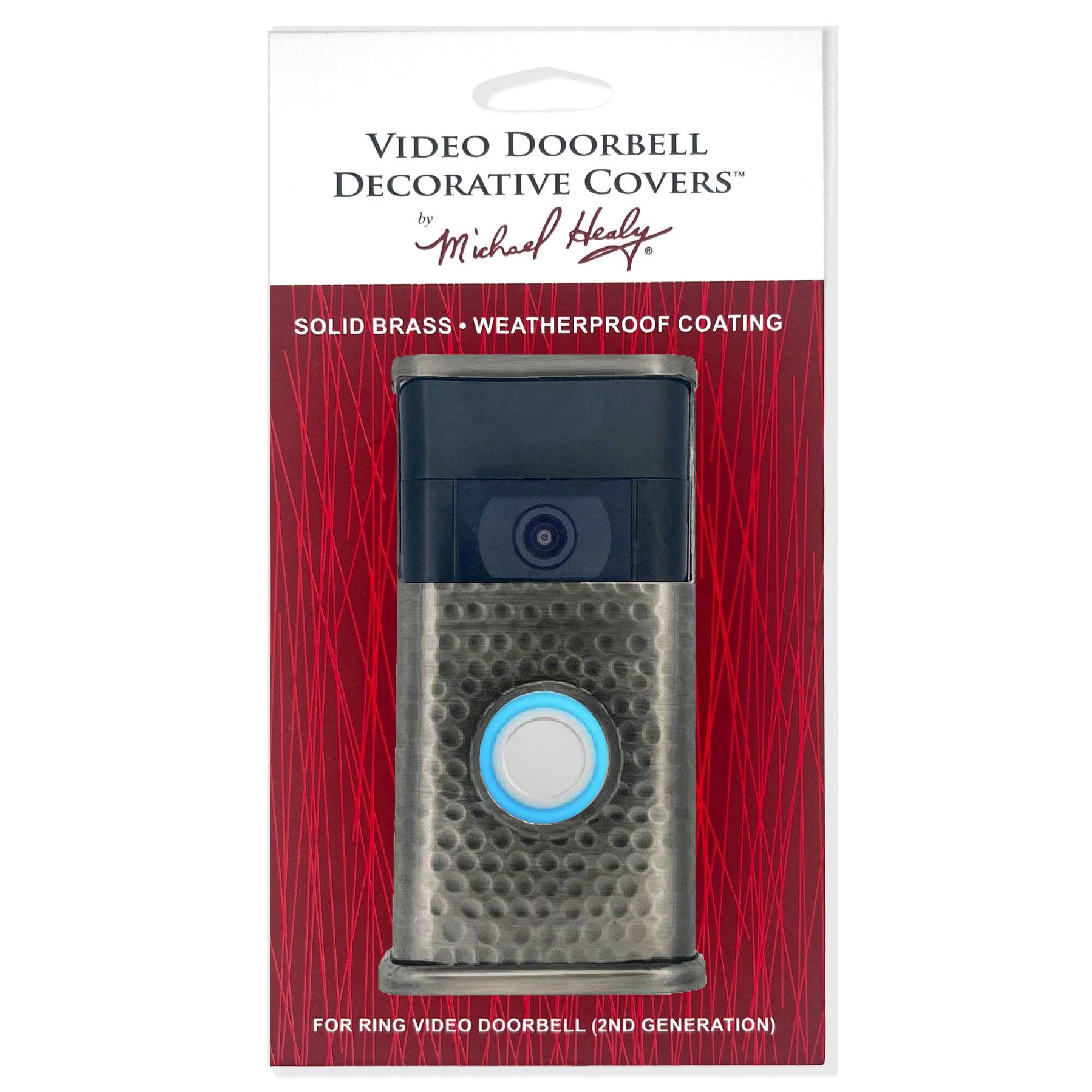 VIDEO DOORBELL DECORATIVE COVERS  
by Michael Hely  

SOLID BRASS • WEATHERPROOF COATING  

FOR RING VIDEO DOORBELL (2ND GENERATION)