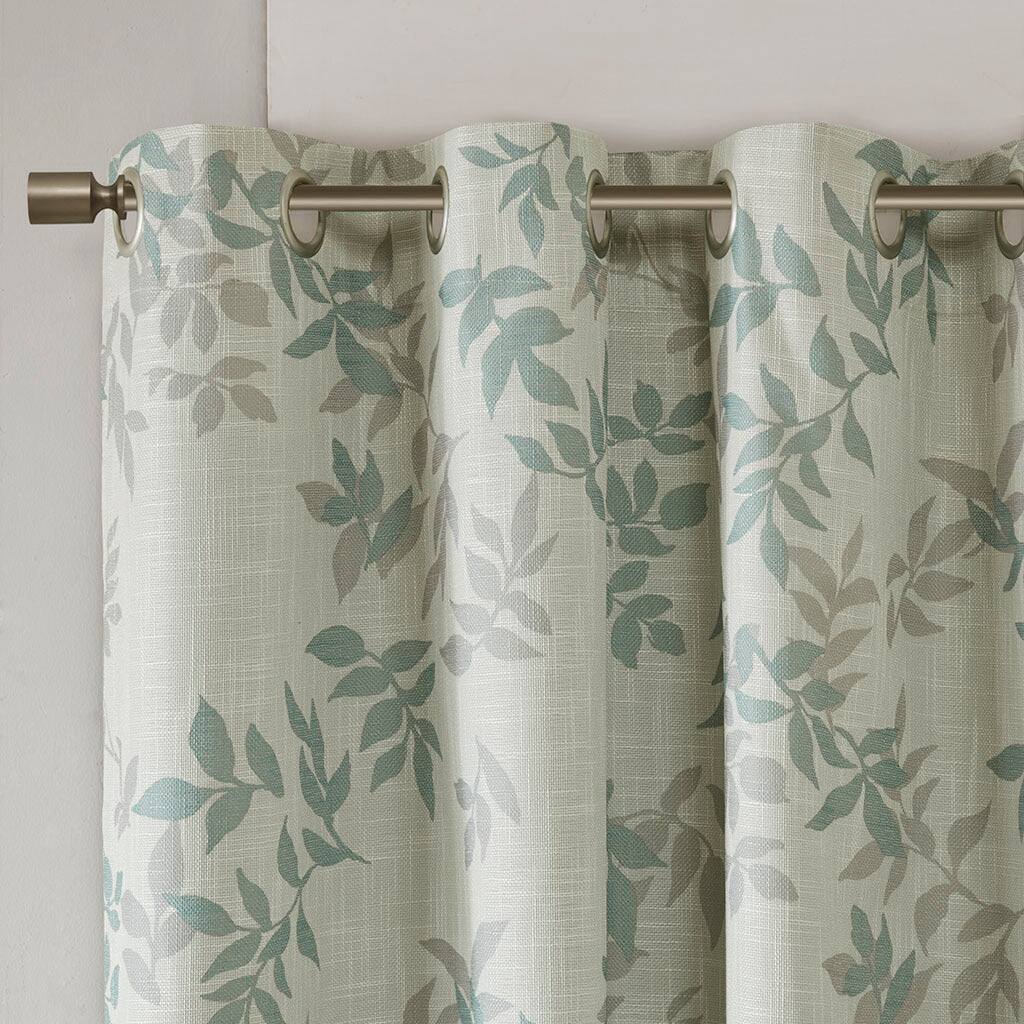 Alt View 7. BreeBe - Printed Botanical Blackout Curtain Panel - Aqua.