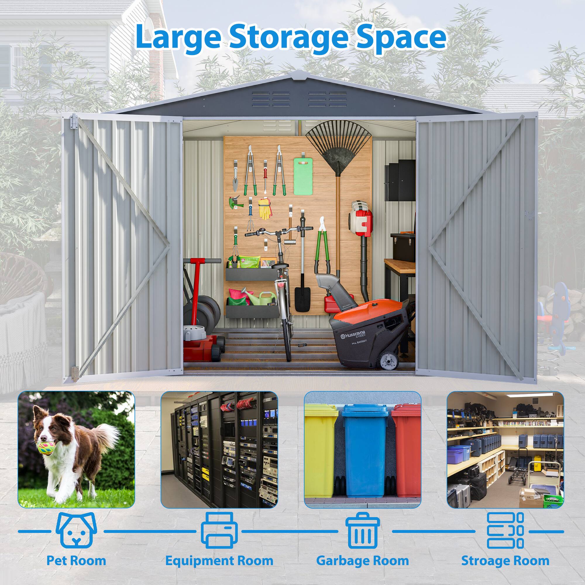 Large Storage Space

- Pet Room
- Equipment Room
- Garbage Room
- Storage Room