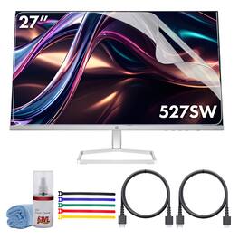 HP - Series 5 27 inch FHD White Monitor - 527sw Bundle
