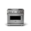 Front. Viking - 5 Series 5.1 Cu. Ft. Freestanding Gas Convection Range - Stainless steel.