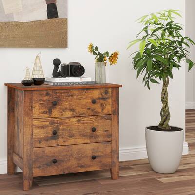 Gymax 3 drawer Dresser w/ Convenient Handles Smooth Slide Rails Accent Table Rustic Brown GYM16186 - Best Buy Gymax 3 drawer Dresser w/ Convenient Handles Smooth Slide Rails Accent Table Rustic Brown GYM16186 - Best Buy