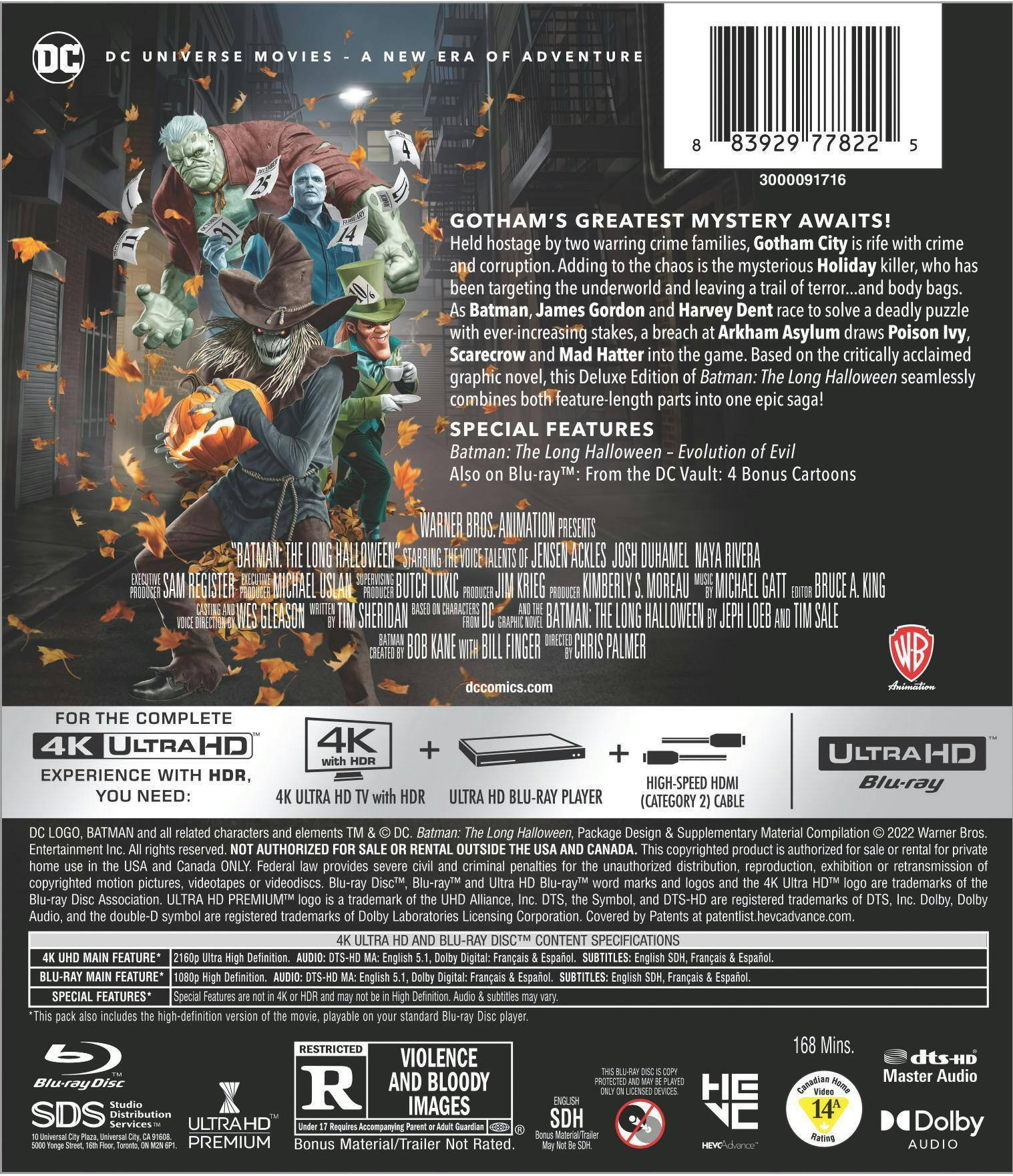 Back. Batman: The Long Halloween (Deluxe Edition) (DC)   - 4K Blu-Ray.