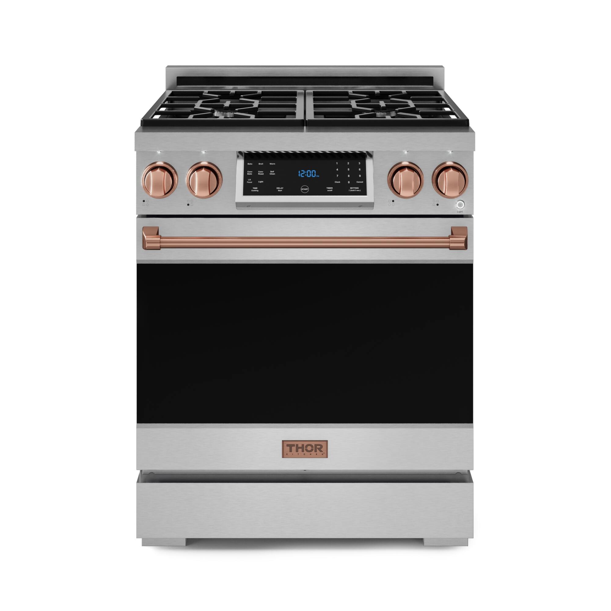 Gordon Ramsay Series by Thor Kitchen 4.55 Cu. Ft Freestanding Gas Range with Rose Gold Hardware - Stainless Steel