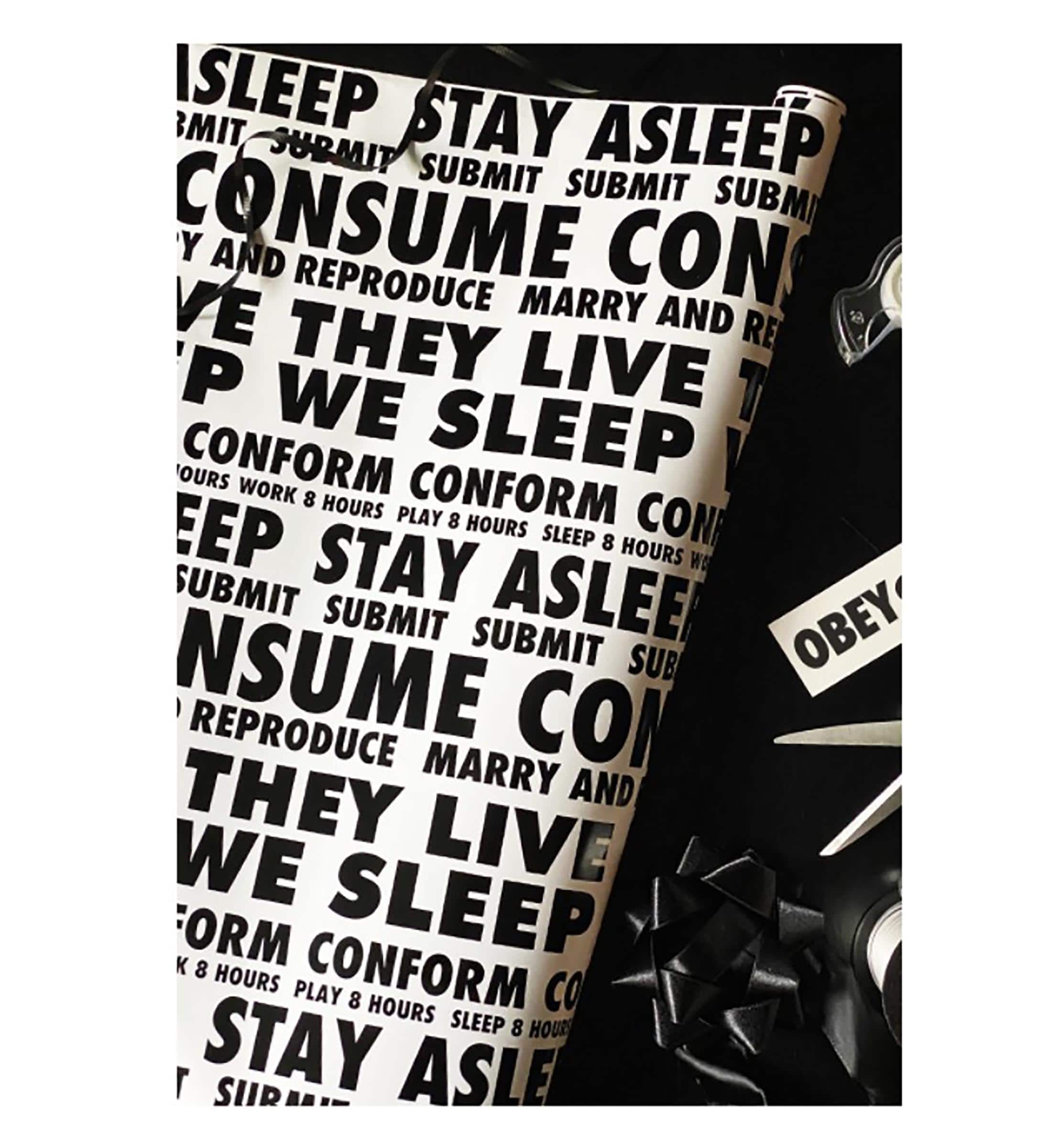 Trick or Treat Studios - They Live Premium Wrapping Paper | 30 x 96 Inches - Black