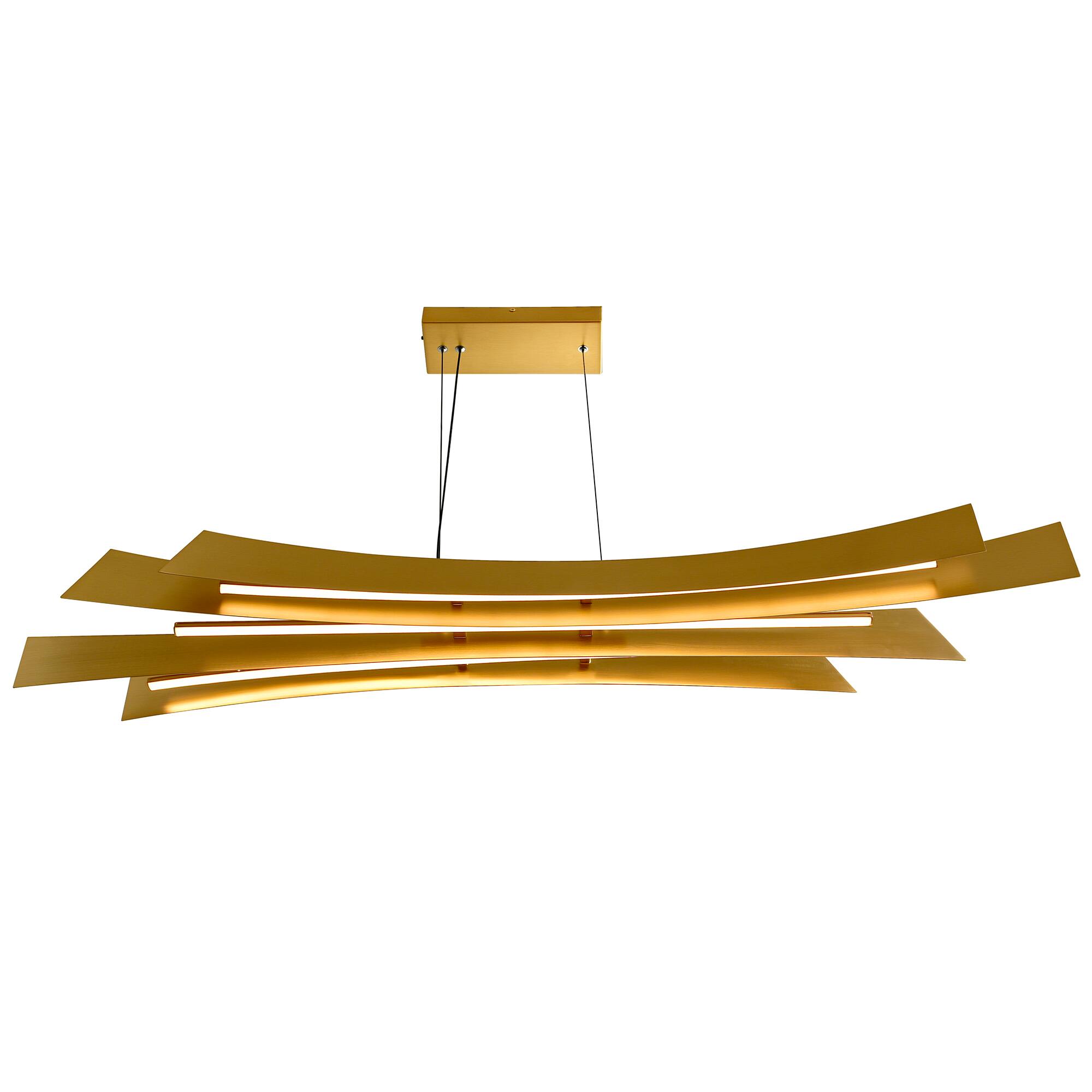 Left. CWI Lighting - Candora Integrated LED Brass Island/Pool Table Light - Brass.