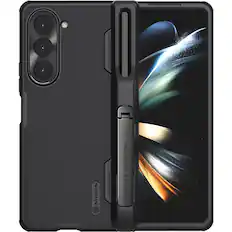 Front. SaharaCase - GRIP Series with Kickstand and Stylus Compatibility Case for Samsung Galaxy Z Fold5 - Black.