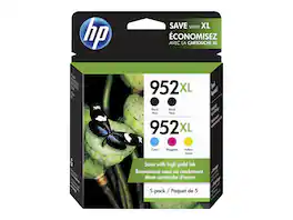 HP - 952XL Multipack Ink Cartridge, 5/Pack (6ZA00AN#140) - Black|Cyan|Magenta|Yellow