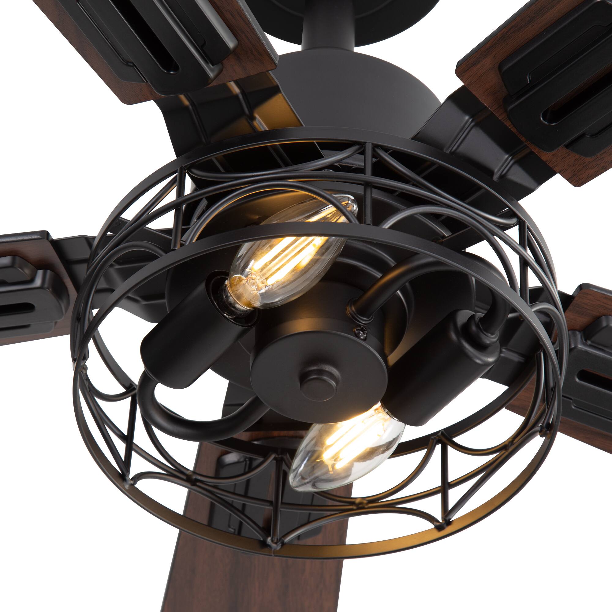 Alt View 2. Breezary - 42-In Indoor Ceiling Fan with Light Kit, 5 Plywood Blades, 6-Speed DC Motor and Remote, Timer, Memory Function(1/2 Pack) - Matte Black (1 Pack).