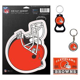 WinCraft - Cleveland Browns 4-Pack Key Rings and Magnets Set - Multicolor