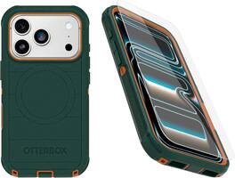 OtterBox - iPhone 17 Pro (Only) Bundle: Defender Series Case & Screen Protector - Case Only - Rugged - Snaps on MagSafe - Green Intrigue