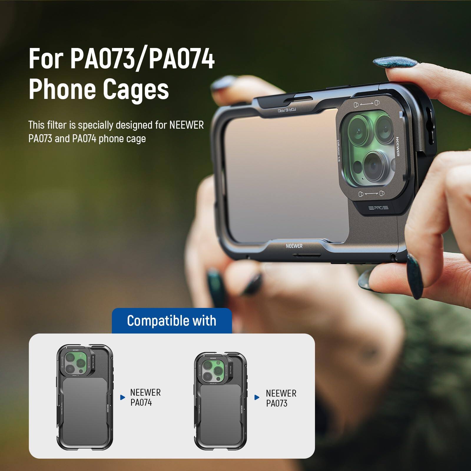 For PA073/PA074 Phone Cages

This filter is specially designed for NEENER PA073 and PA074 phone cage

Compatible with
- NEENER PA074
- NEENER PA073