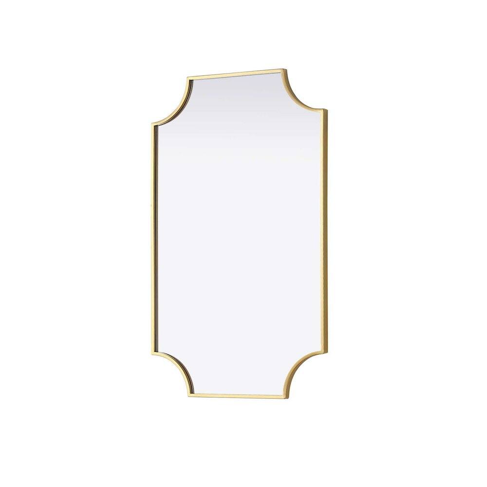 Alt View 2. Elegant Kitchen and Bath - Notched Metal Mirror 22x36 inch in Brass - Brass.