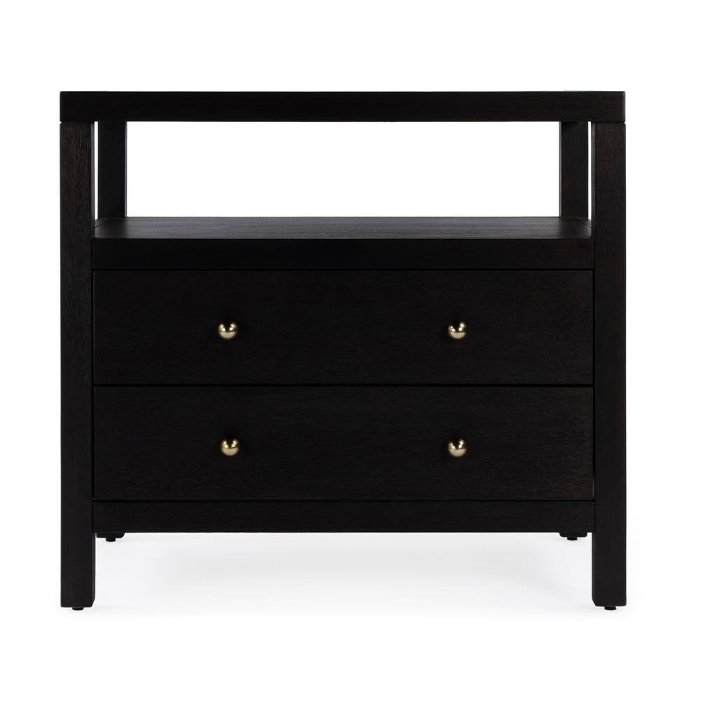 Alt View 2. Butler Specialty - Nora 2-Drawer Wide Nightstand - Coffee.