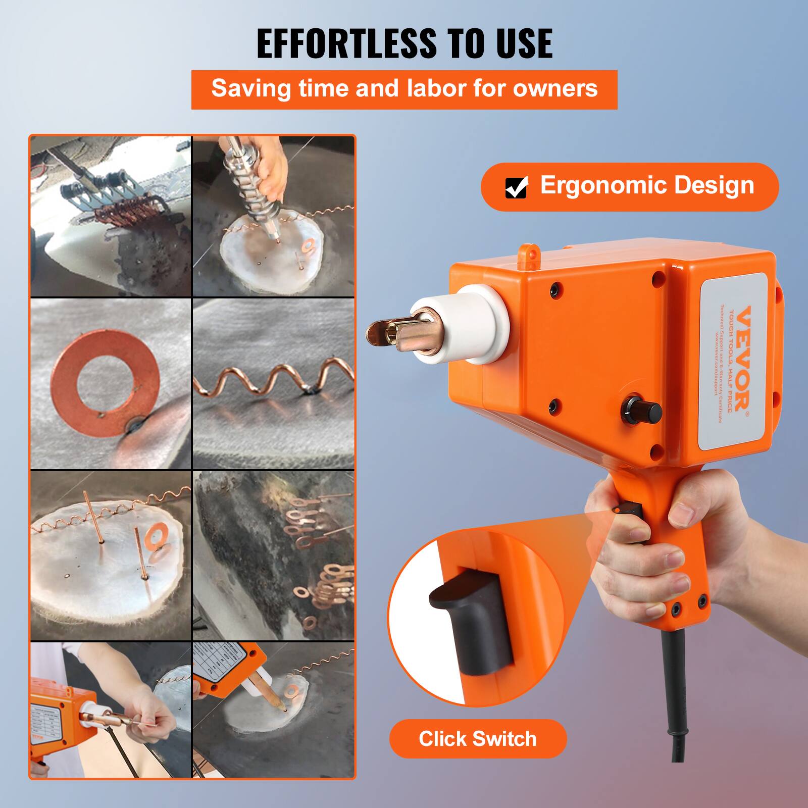 EFFORTLESS TO USE  
Saving time and labor for owners  

Ergonomic Design  

Click Switch