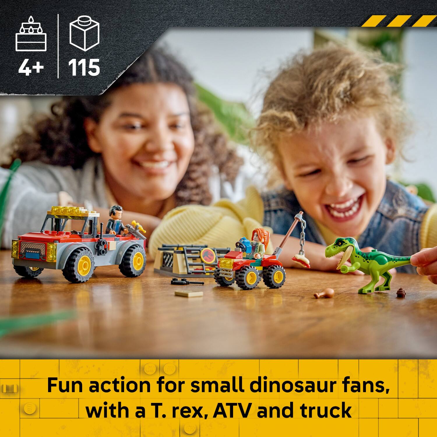 4+ 115 (115 Fun action for small dinosaur fans, with a T. rex, ATV and truck