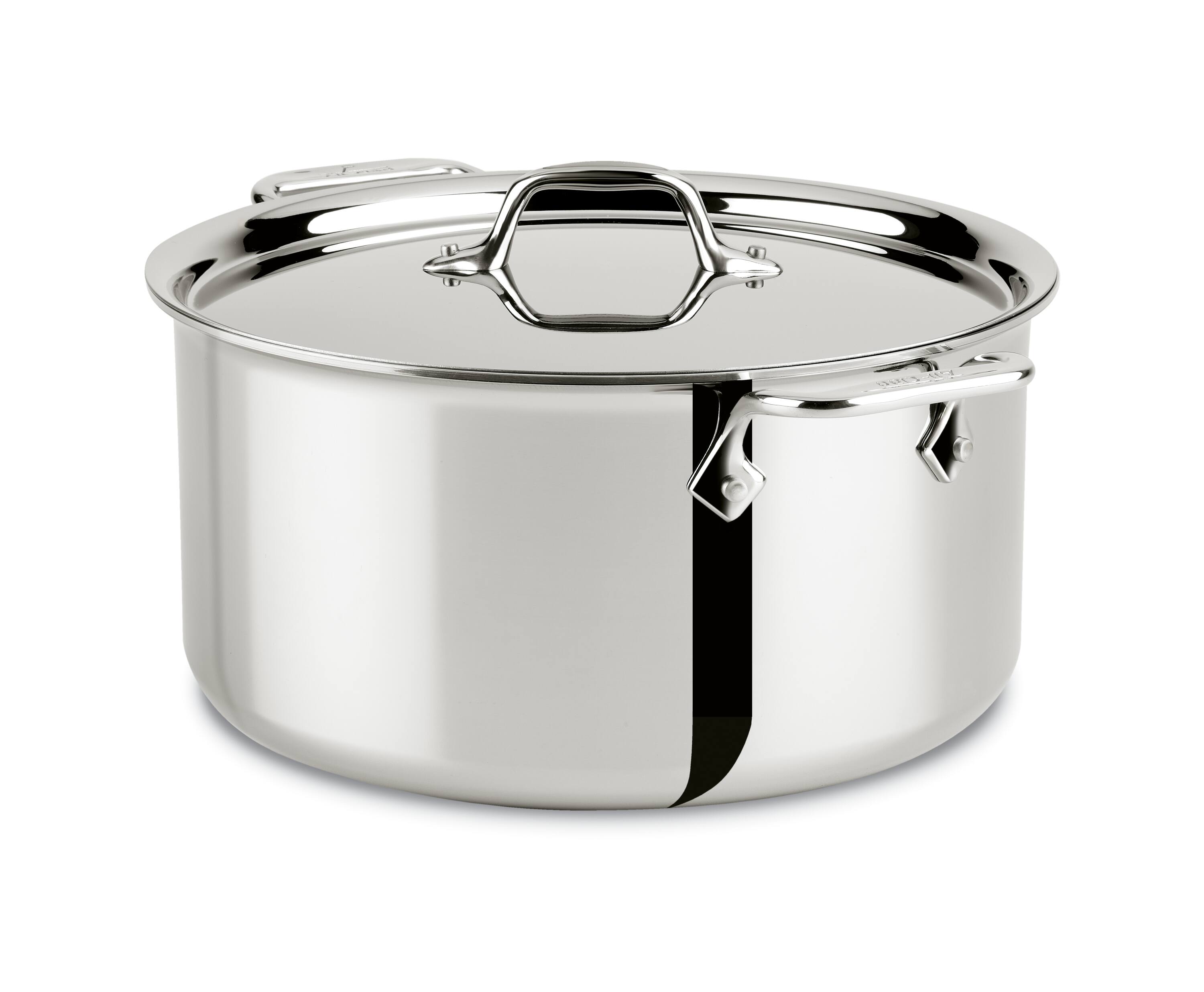 Front. All Clad - All-Clad 8qt Stainless Steel Stockpot. 3-Ply Bonded Cookware. Silver - Silver.