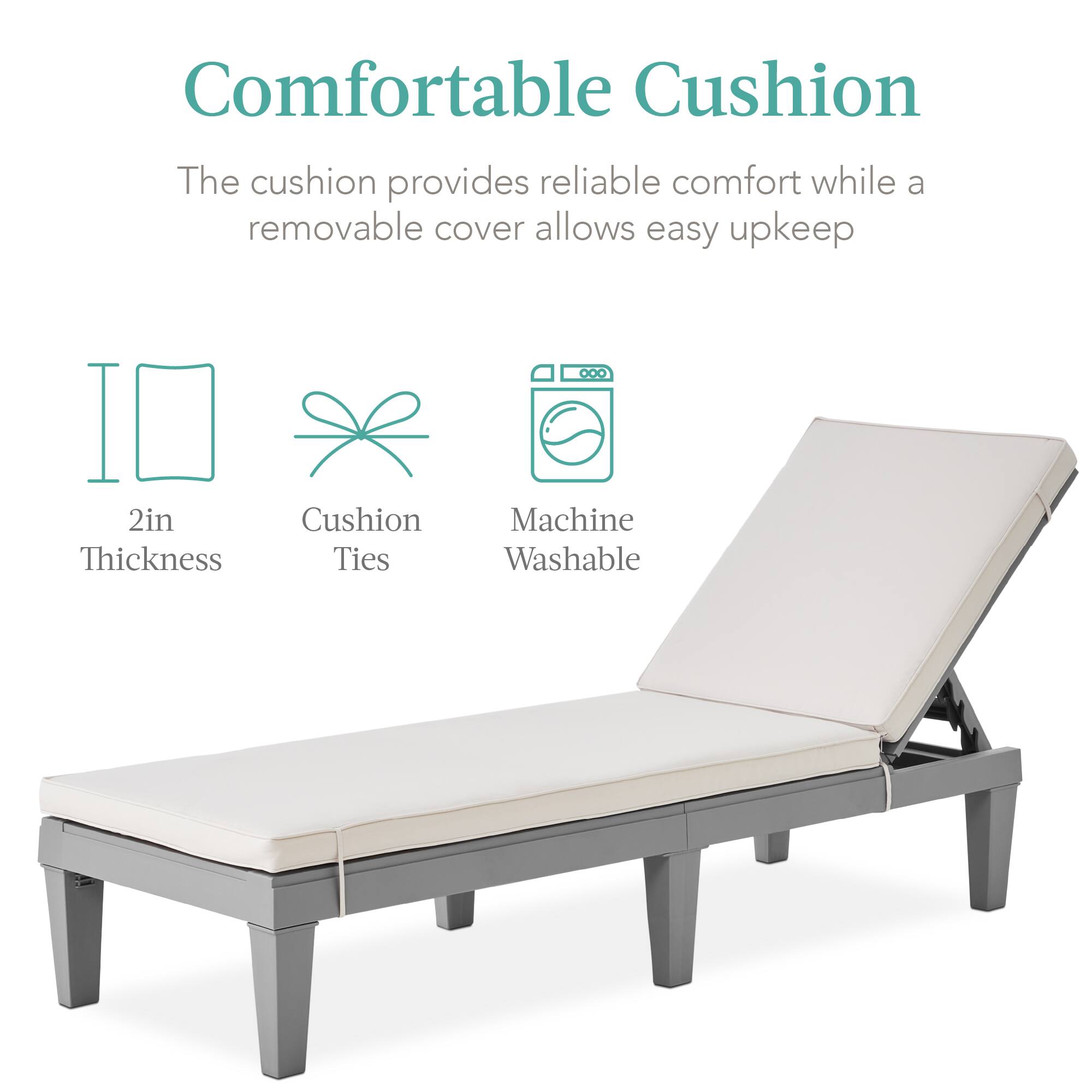 Comfortable Cushion

The cushion provides reliable comfort while a removable cover allows easy upkeep

2in Thickness  
Cushion Ties  
Machine Washable
