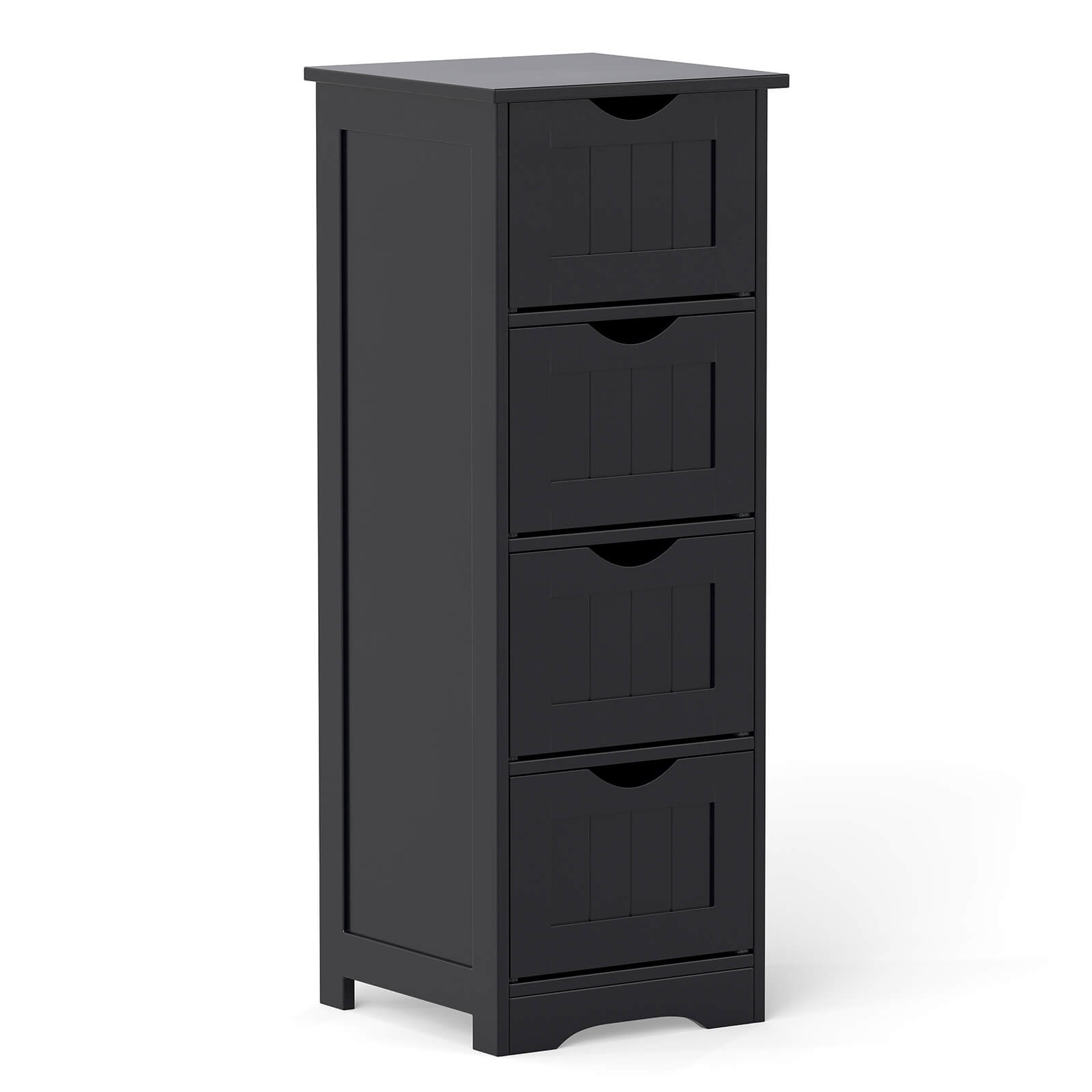 Alt View 9. Costway - Costway 32.5" Bathroom Floor Cabinet with Anti-tipping Device Freestanding Towel Cabinet - Black.