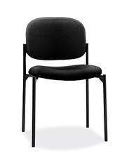 Front. HON - Scatter Fabric Stacking Guest Chair - Black.