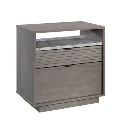 Front. HTUTWOO - Lateral File with Two Drawers - Metal Filing Cabinet, 2 Drawers with Full Extension Metal Slides, Hanging File Storage - Gray.