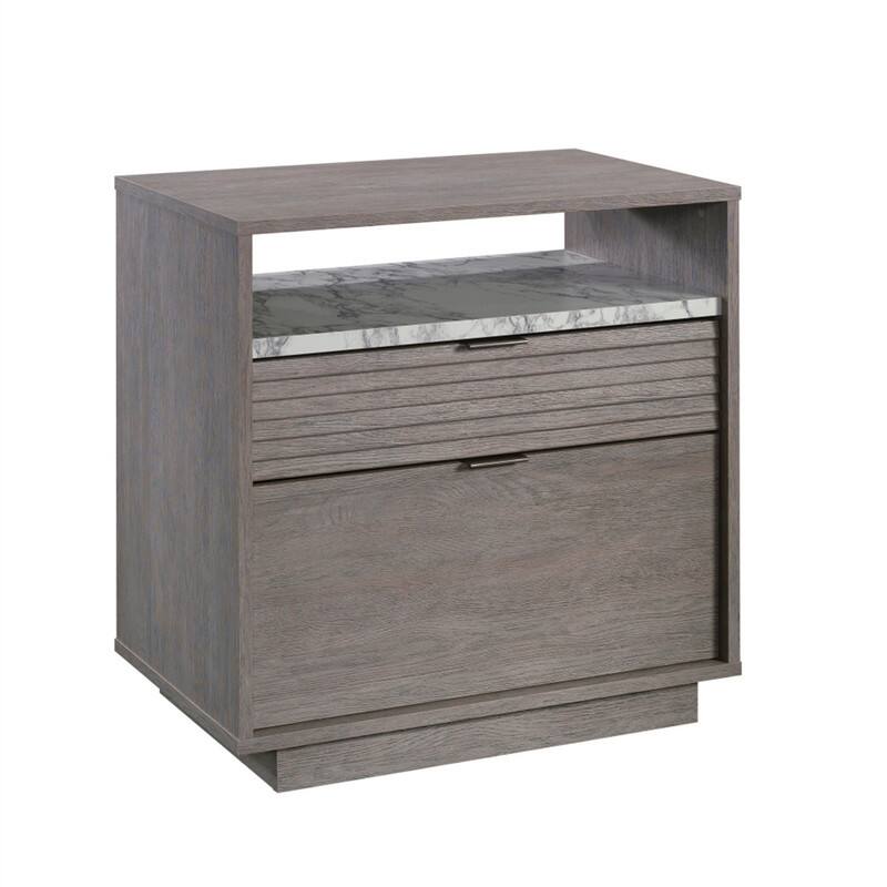 Front. HTUTWOO - Lateral File with Two Drawers - Metal Filing Cabinet, 2 Drawers with Full Extension Metal Slides, Hanging File Storage - Gray.