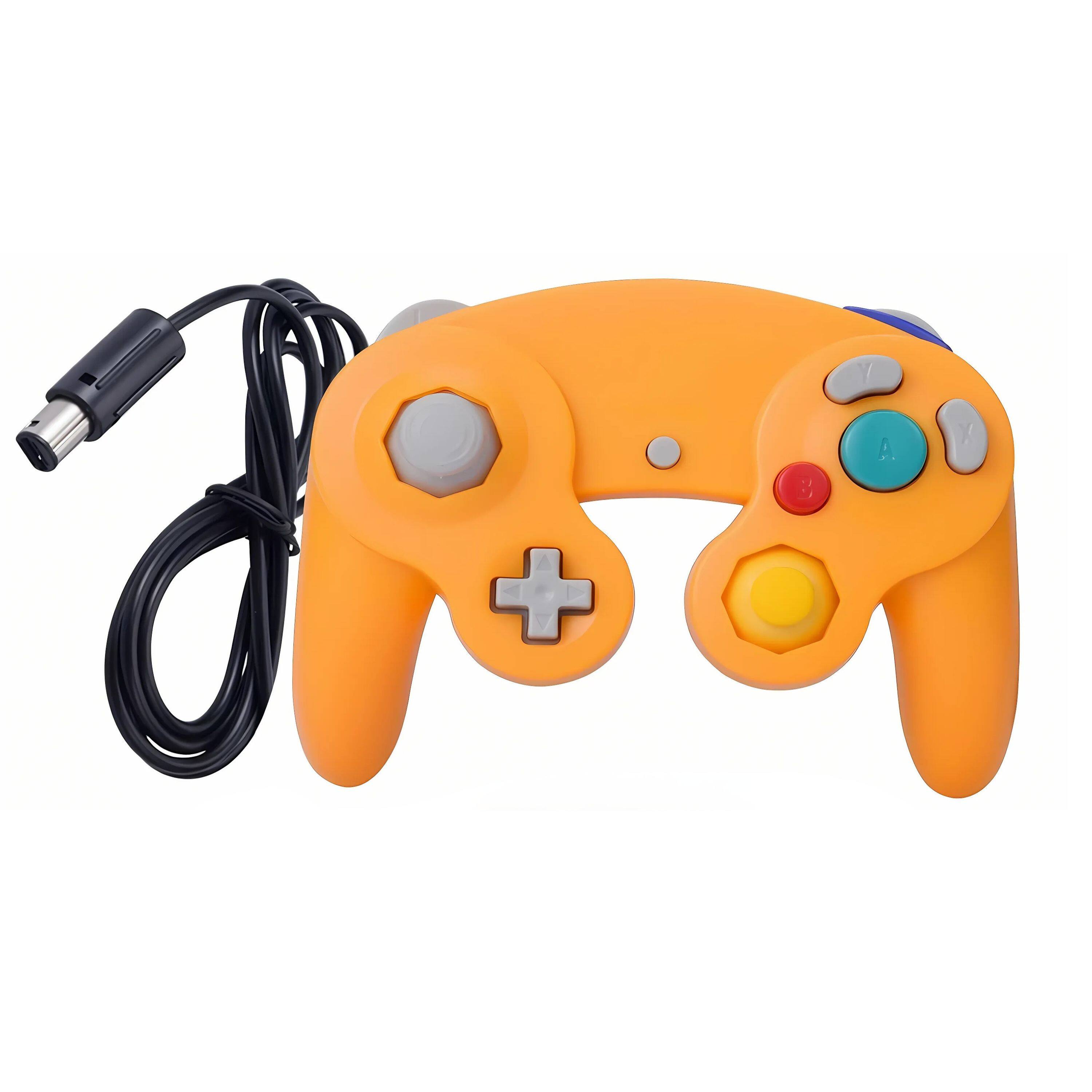 Angle. Kitcheniva - Wired NGC Controller Gamepad For Nintendo GameCube & Wii U Console 2 Pcs Pink/Yellow - Pink / Yellow.