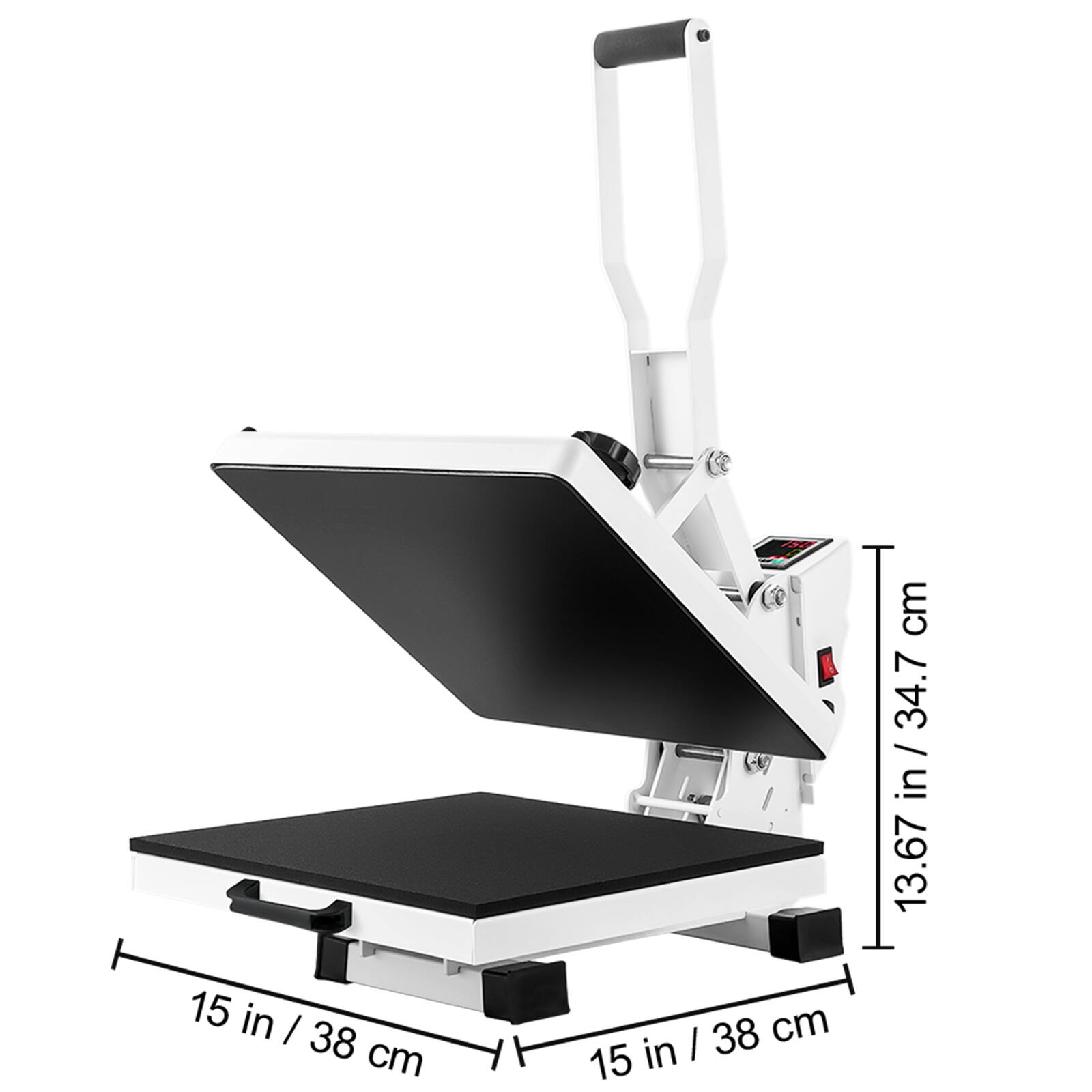 15 in / 38 cm  
13.67 in / 34.7 cm