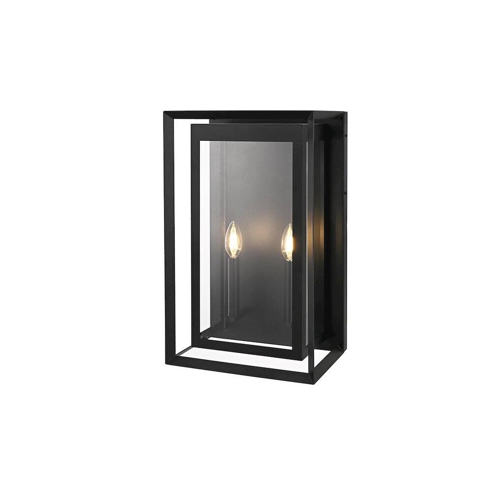 Angle. Elegant Lighting - Etting 12 Inch Outdoor Wall Sconce In Black - Black.