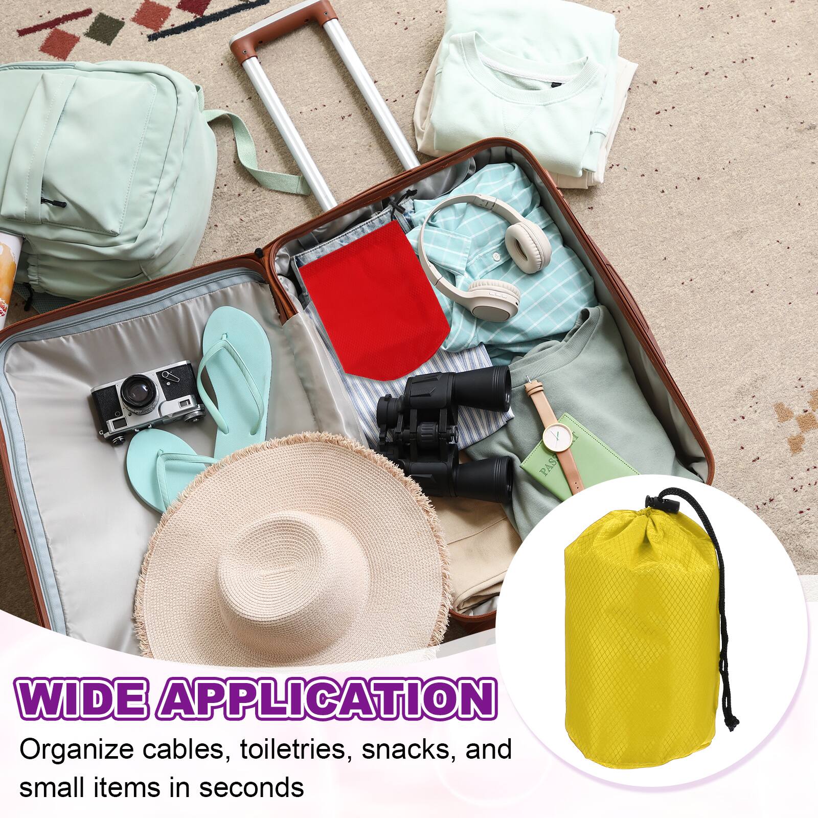 WIDE APPLICATION  
Organize cables, toiletries, snacks, and small items in seconds