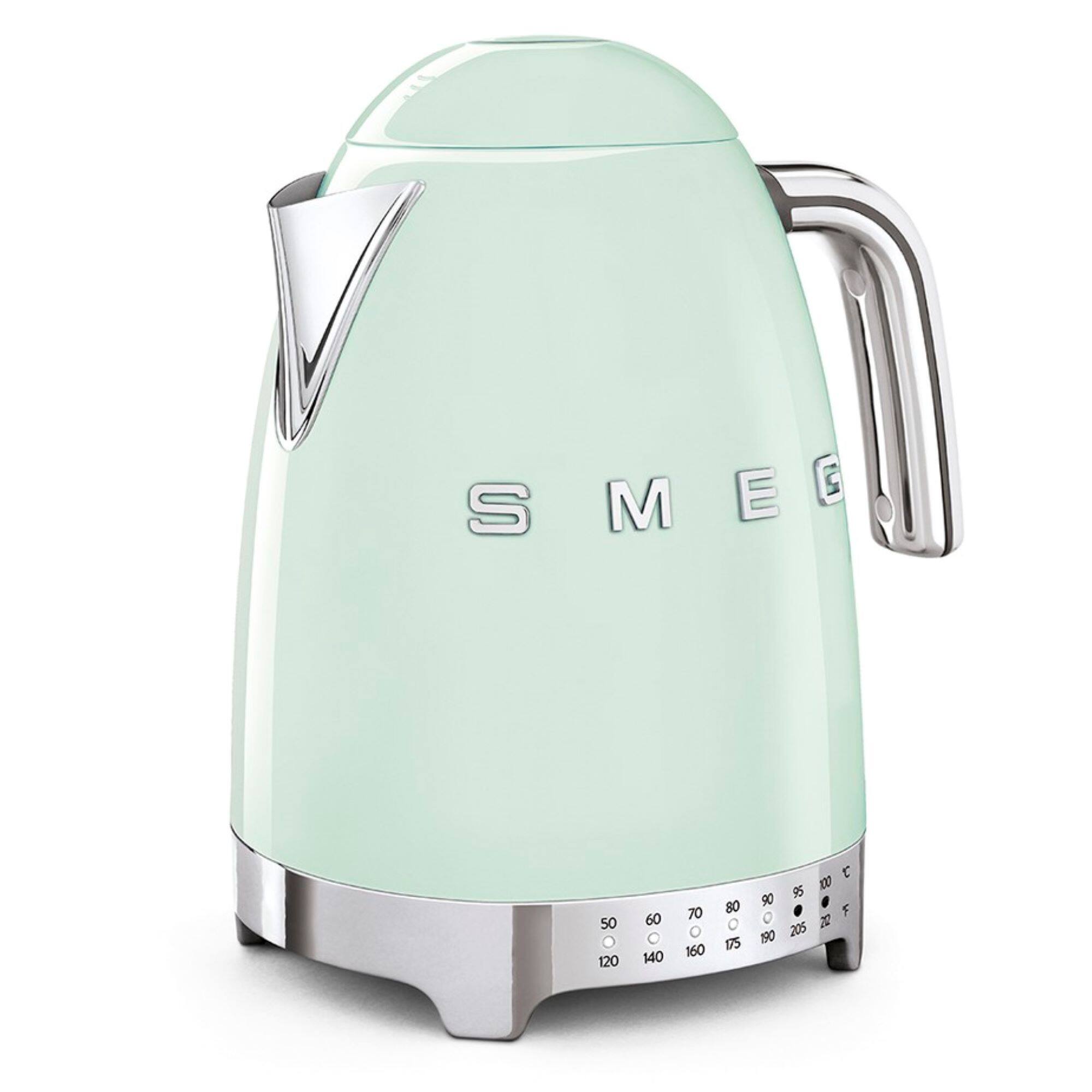 Angle. SMEG - KLF04 7-Cup Variable Temperature Kettle - Pastel Green.