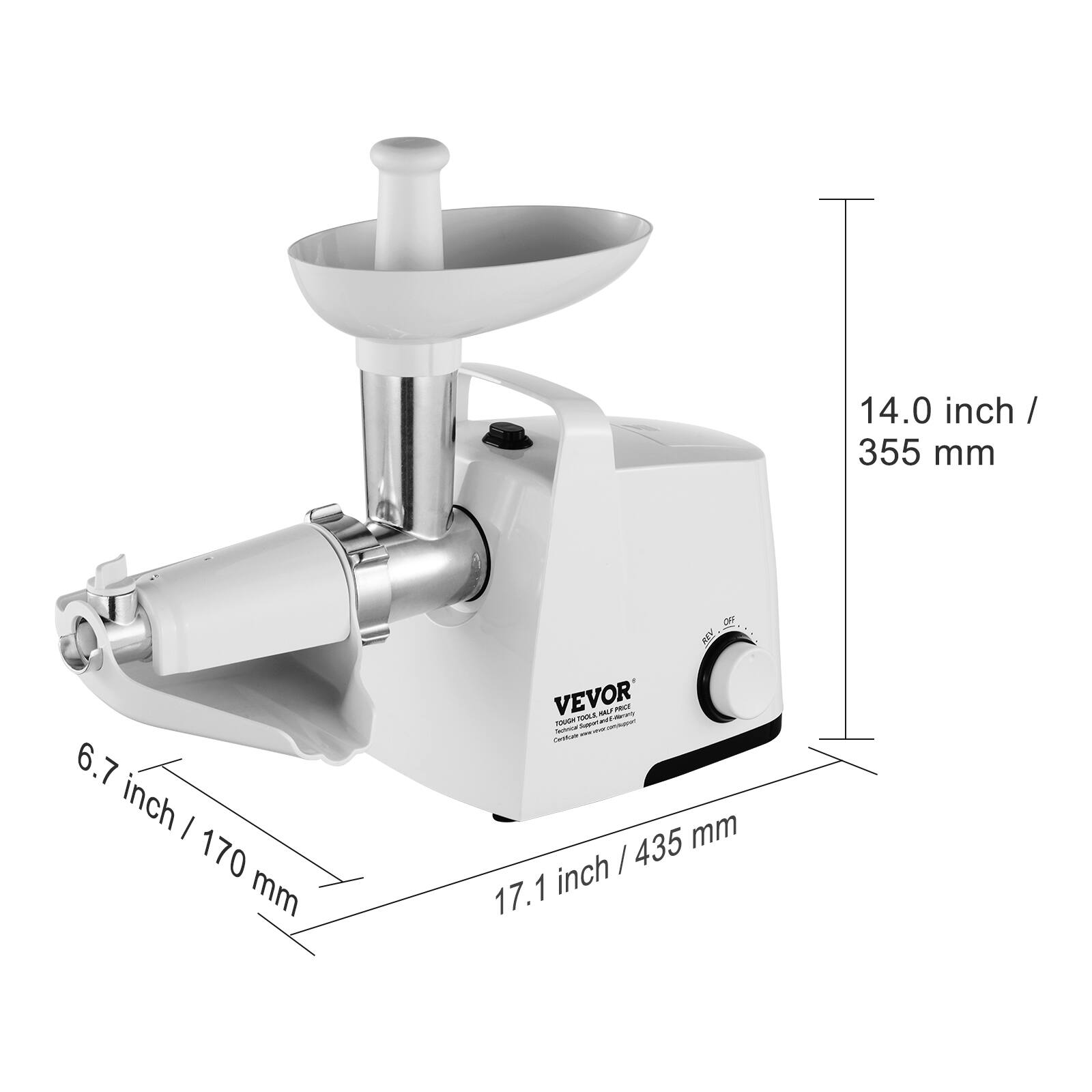 14.0 inch / 355 mm  
6.7 inch / 170 mm  
17.1 inch / 435 mm