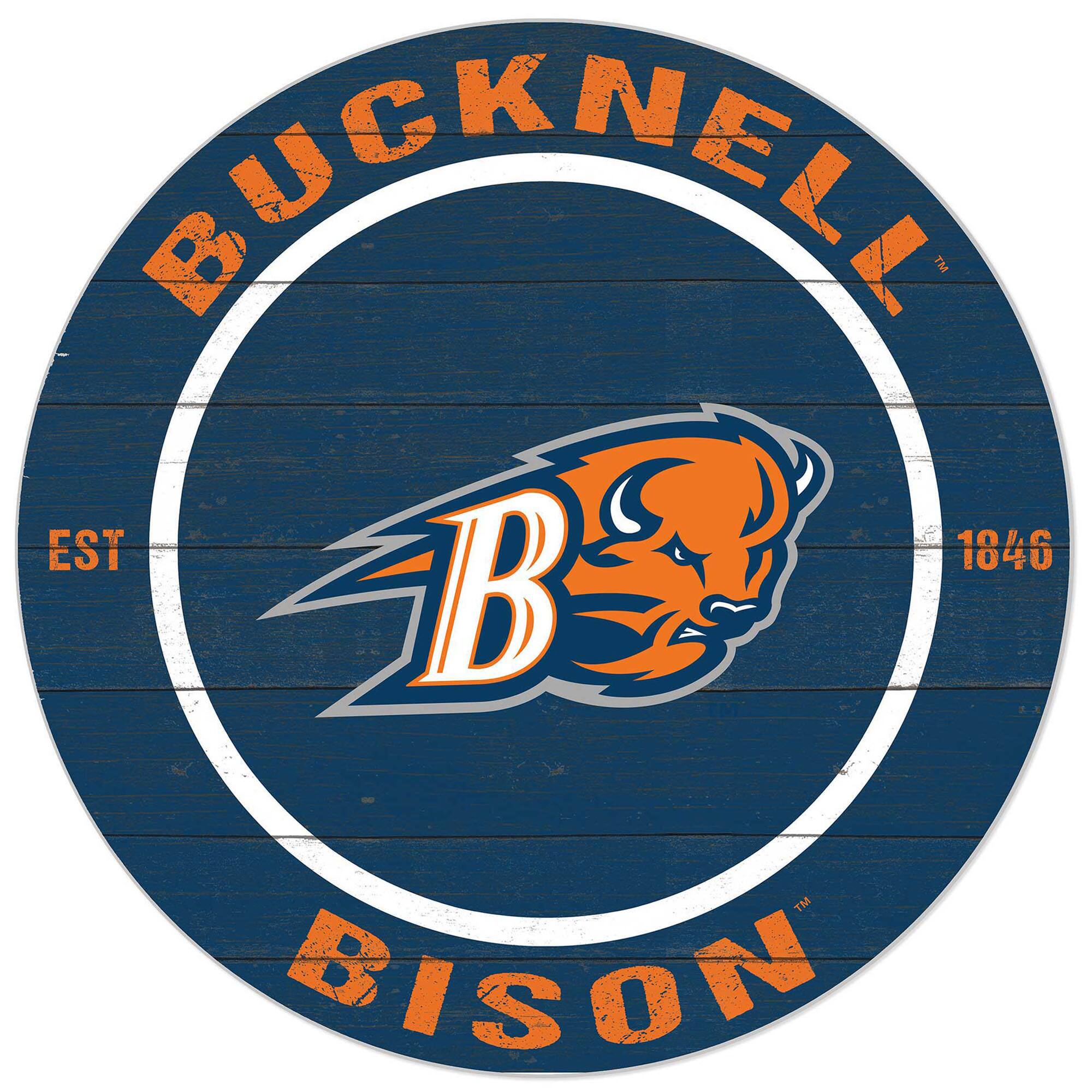 Blue Bucknell Bison 20'' x 20'' Indoor/Outdoor Circle Sign