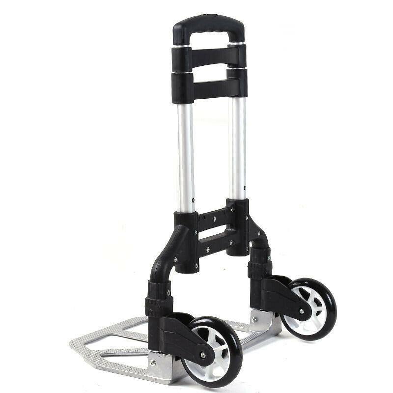 Alt View 2. Winado - Portable Aluminum Luggage Cart Folding Dolly Collapsible Trolley Push Hand Truck for Moving Warehouse 165lbs Capacity - Black.