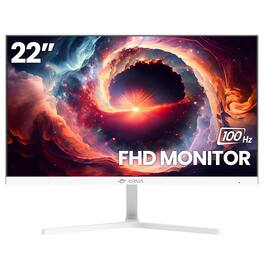 CRUA - 22 Inch Computer Monitor,FHD 1080P/100Hz,120 sRGB,Low Blue Light,Wall Mountable,VGA & HDMI