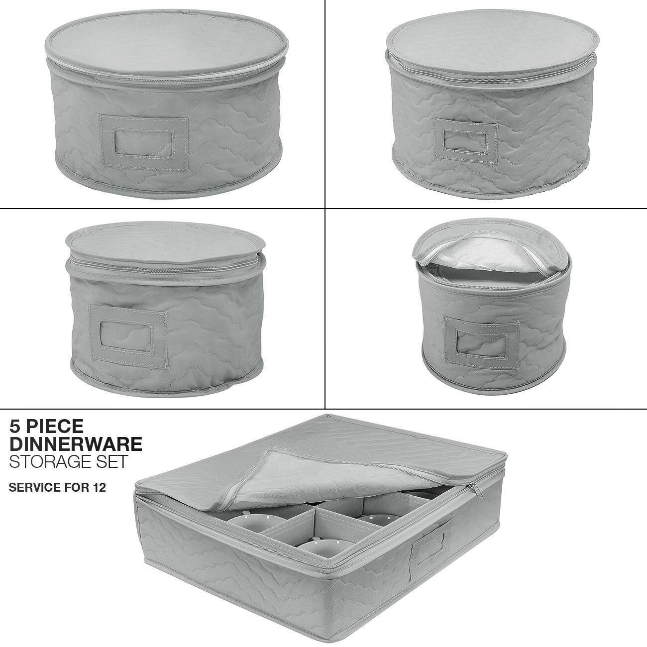 5 PIECE DINNERWARE STORAGE SET  
SERVICE FOR 12