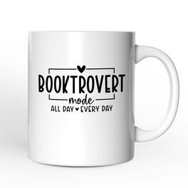 OrnamentallyYou - Booktrovert Mug, Gift For Book Lover - White