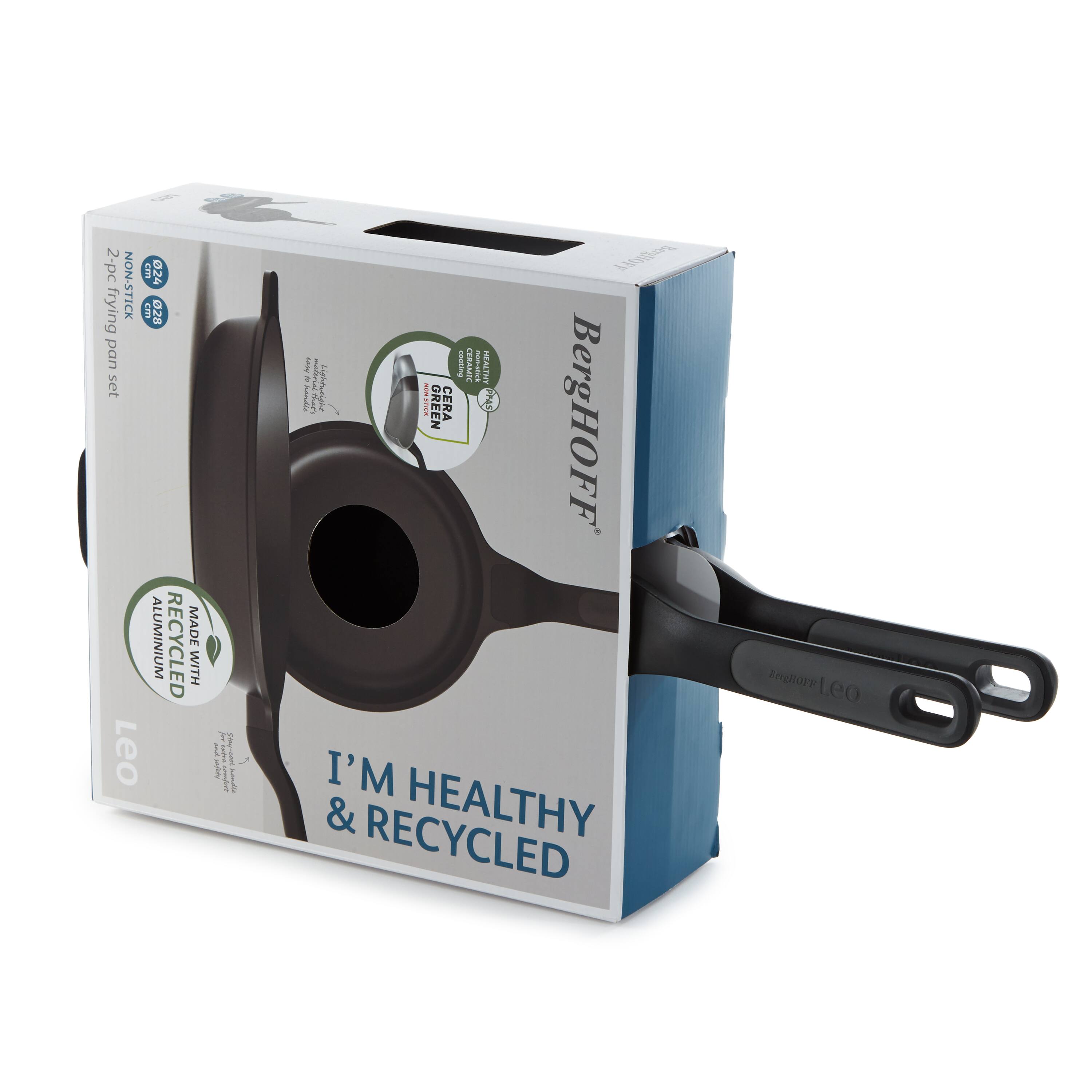 2-pc frying pan set  
NON-STICK  
MADE WITH RECYCLED ALUMINIUM  
BergHOFF  
Leo  
I'M HEALTHY & RECYCLED