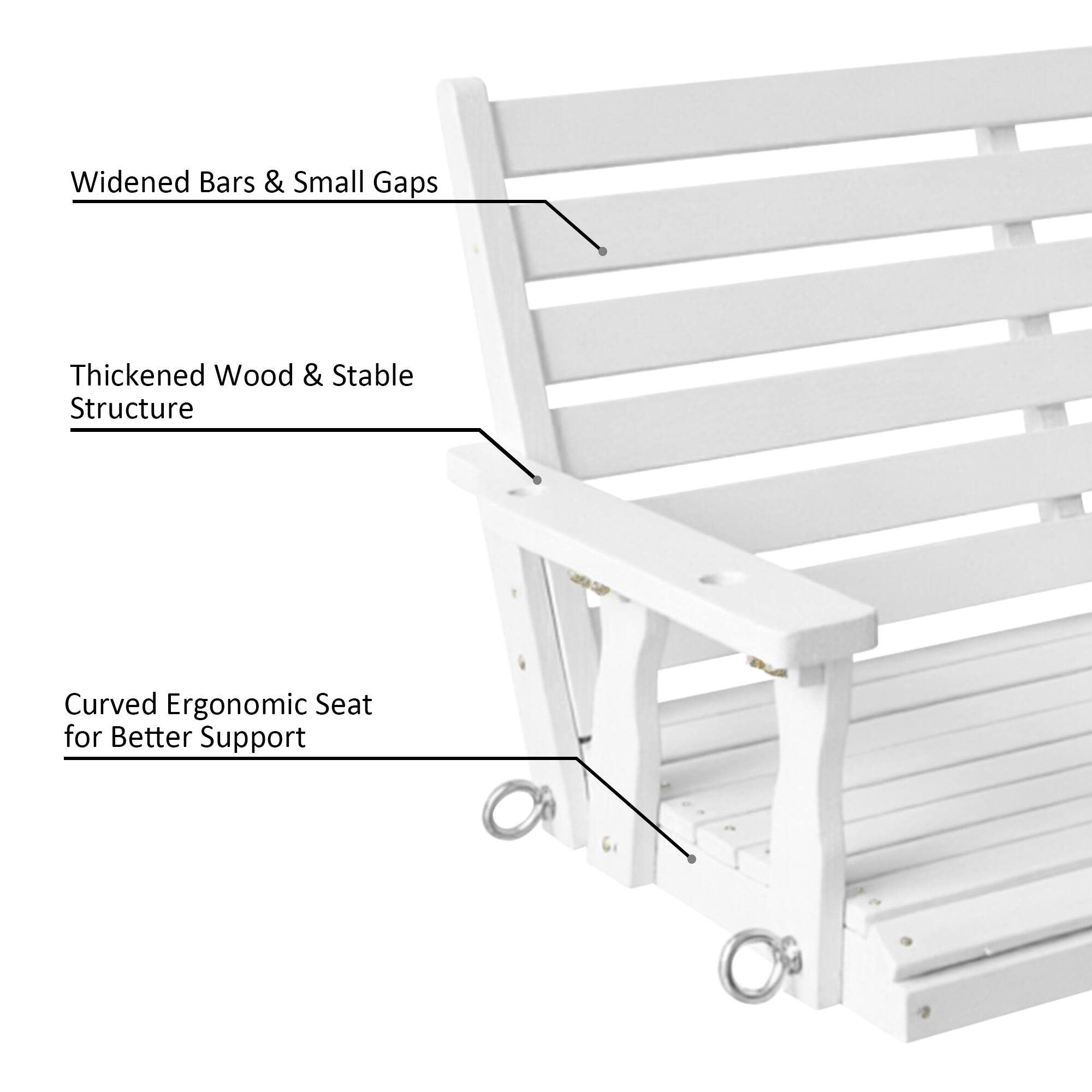 Widened Bars & Small Gaps  
Thickened Wood & Stable Structure  
Curved Ergonomic Seat for Better Support