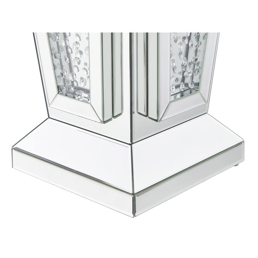 Front. Elegant Decor - 15 inch Crystal End Table In Clear Mirror Finish - Clear.