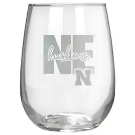 Great American Products - Nebraska Huskers Etched 17oz. City Stemless Wine Glass - Multicolor