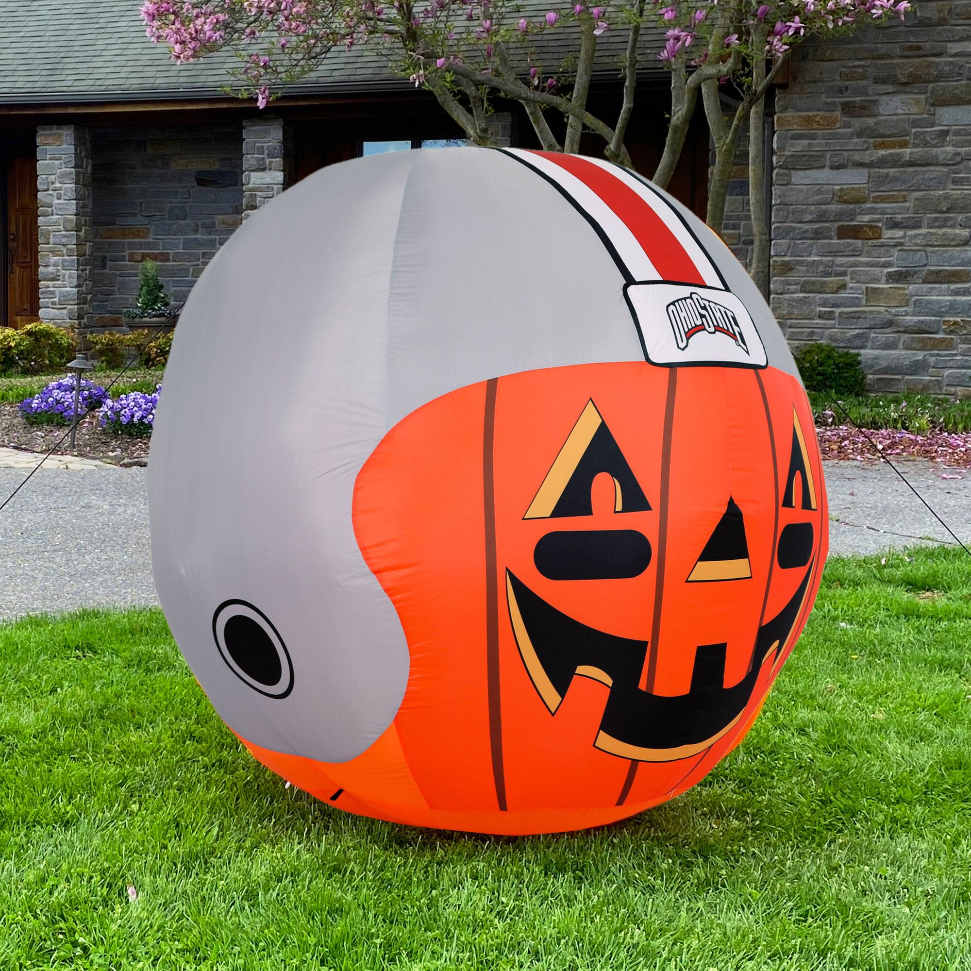 Alt View 1. Sporticulture - Ohio State Buckeyes Jack-O-Helmet Inflatable - Multicolor.