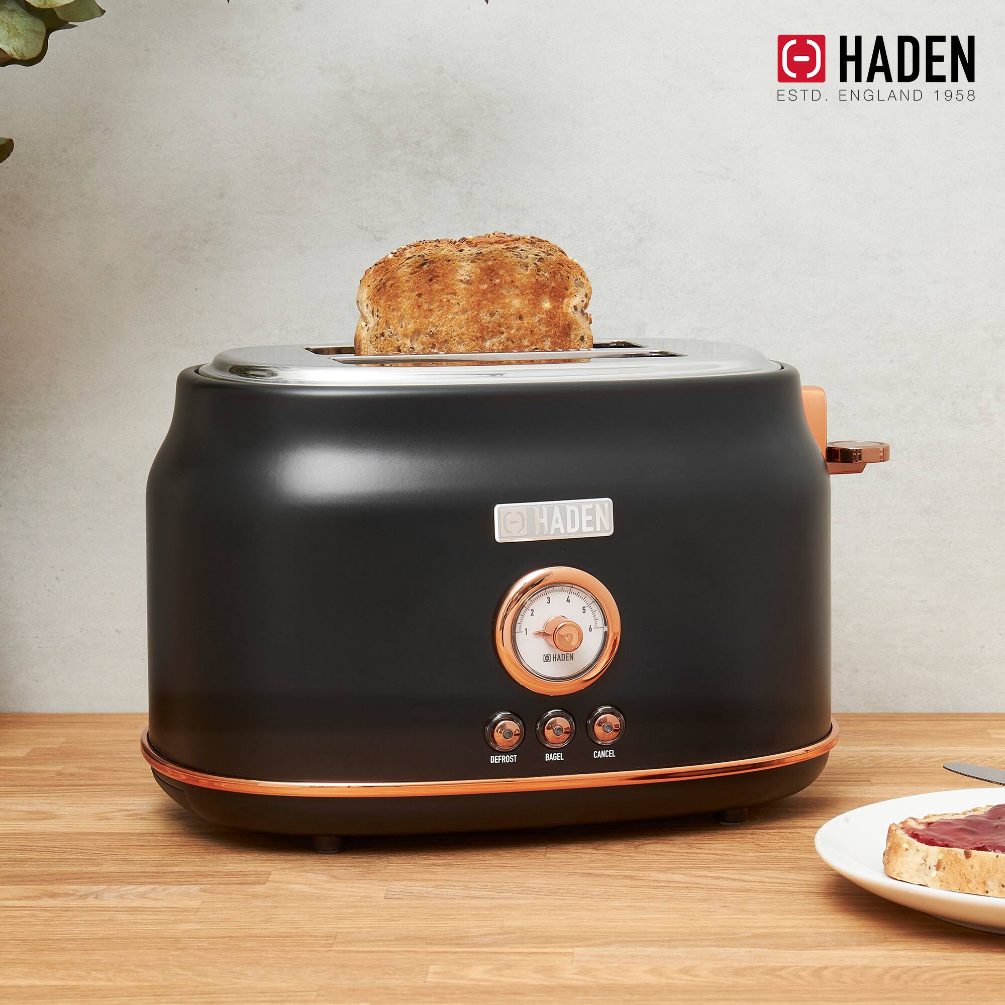 HADEN  
ESTD. ENGLAND 1958  

HADEN  
ROAST  
BAGEL  
CANCEL