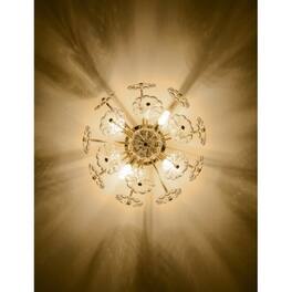 LUCKY ONE - 19.7in Flush Mount Gold Ceiling Light, 6-Light Modern Glass Petal Fixture for Bedroom Hallway Kitchen - Golden