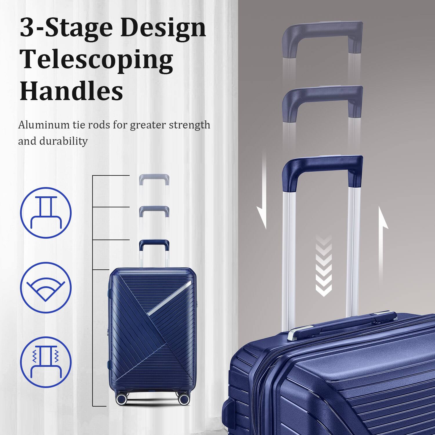 3-Stage Design Telescoping Handles

Aluminum tie rods for greater strength and durability