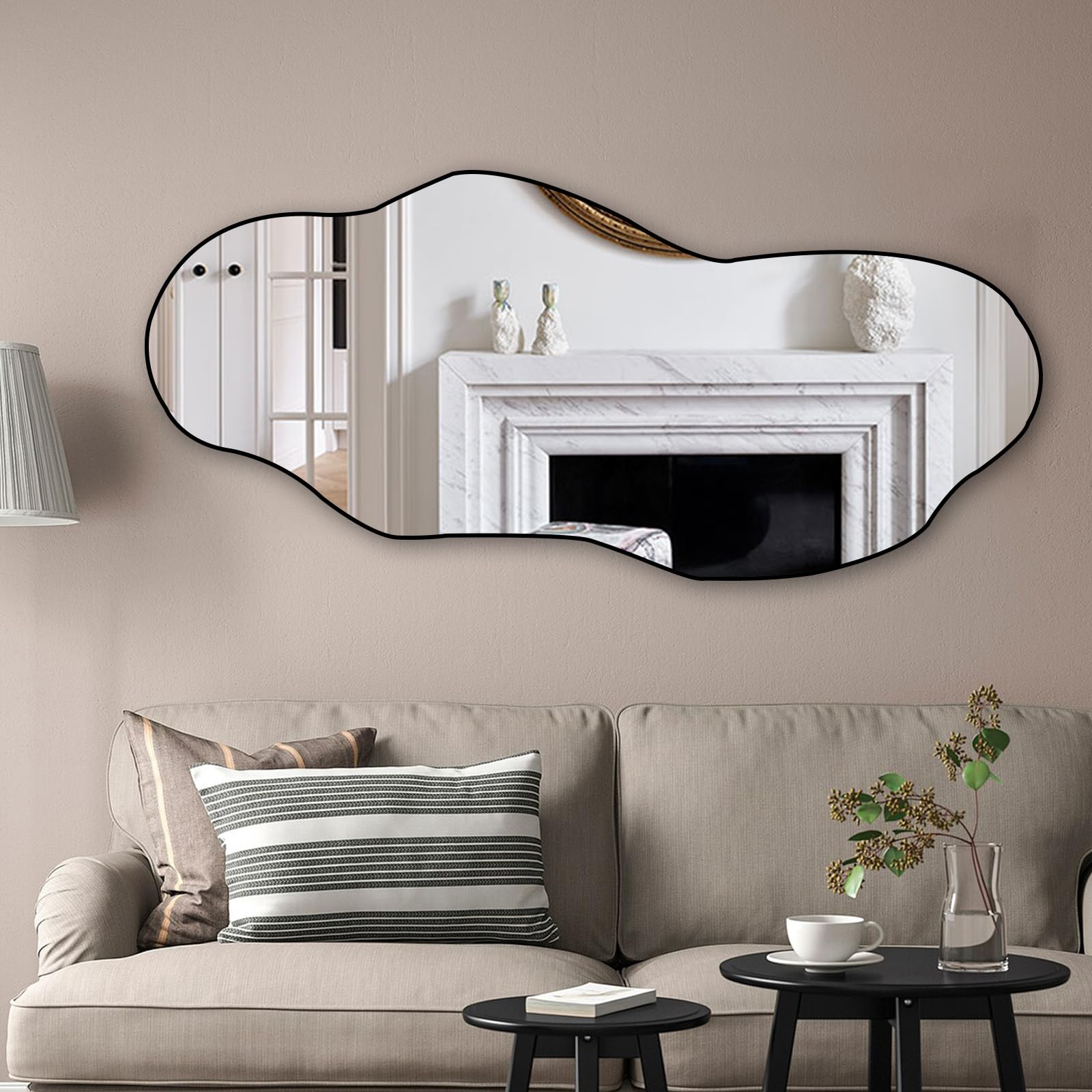 Dazzling Pops Irregular Mirror Asymmetrical Wall 47 Frameless Abstract ...
