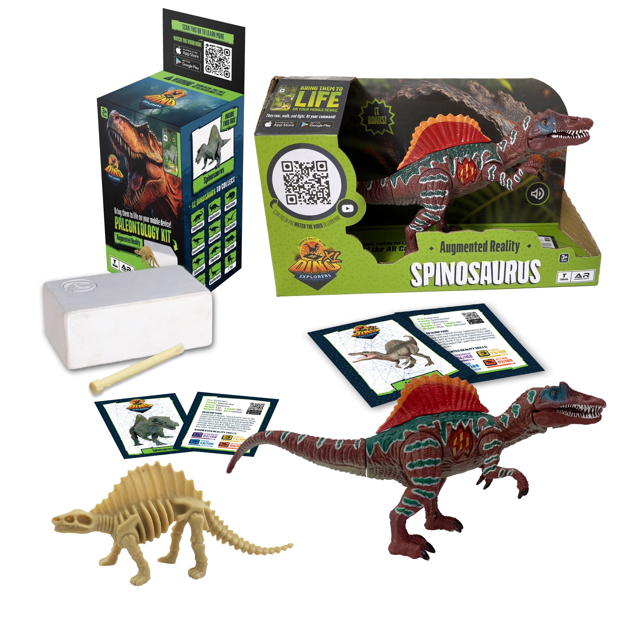 SCHA 28.70 LEARN MORE HERE Appstore WARNING BE THIS BOX

BRING THEM TO LIFE ON YOUR MOBILE DEVICE

Day yourser, AT light. A PF App Shore Google Party

IT ROARS!

DING POLEONTOLOGY device! KIT

Spinessants DRAND WATCH THE VIDEO DING EXPLORERS

THEM TO L the AR Ca Augmented Reality 3+ SPINOSAURUS T AR

DRYCEMENTITY WELL MERNING 18/100 100 APISAN 92/188 100

DING

tignencown

CONCENTION MOXI FORM
