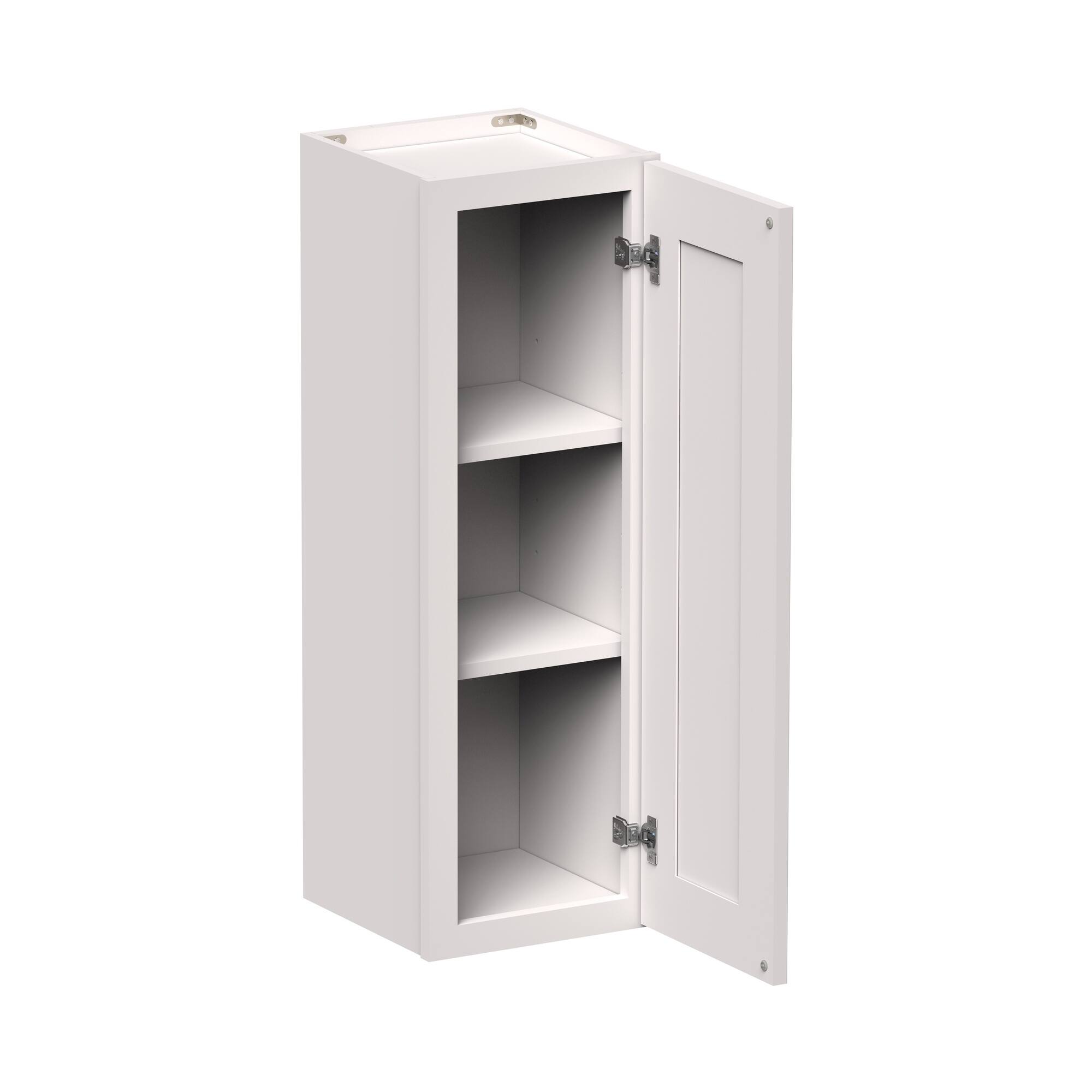 Front. Boyel Living - 12-in W x 36-in H x 12-in D Shaker RTA Kitchen Wall Cabinet with Soft-Close Doors - Glacier White.