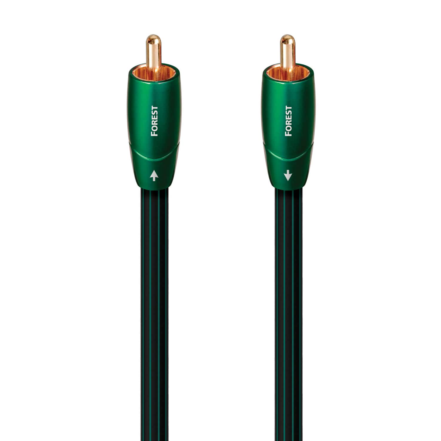 AudioQuest - Forest Coax 9.8' Digital Digital Audio Cable with RCA to RCA Connectors - Black with Green Stripes - Front_Zoom